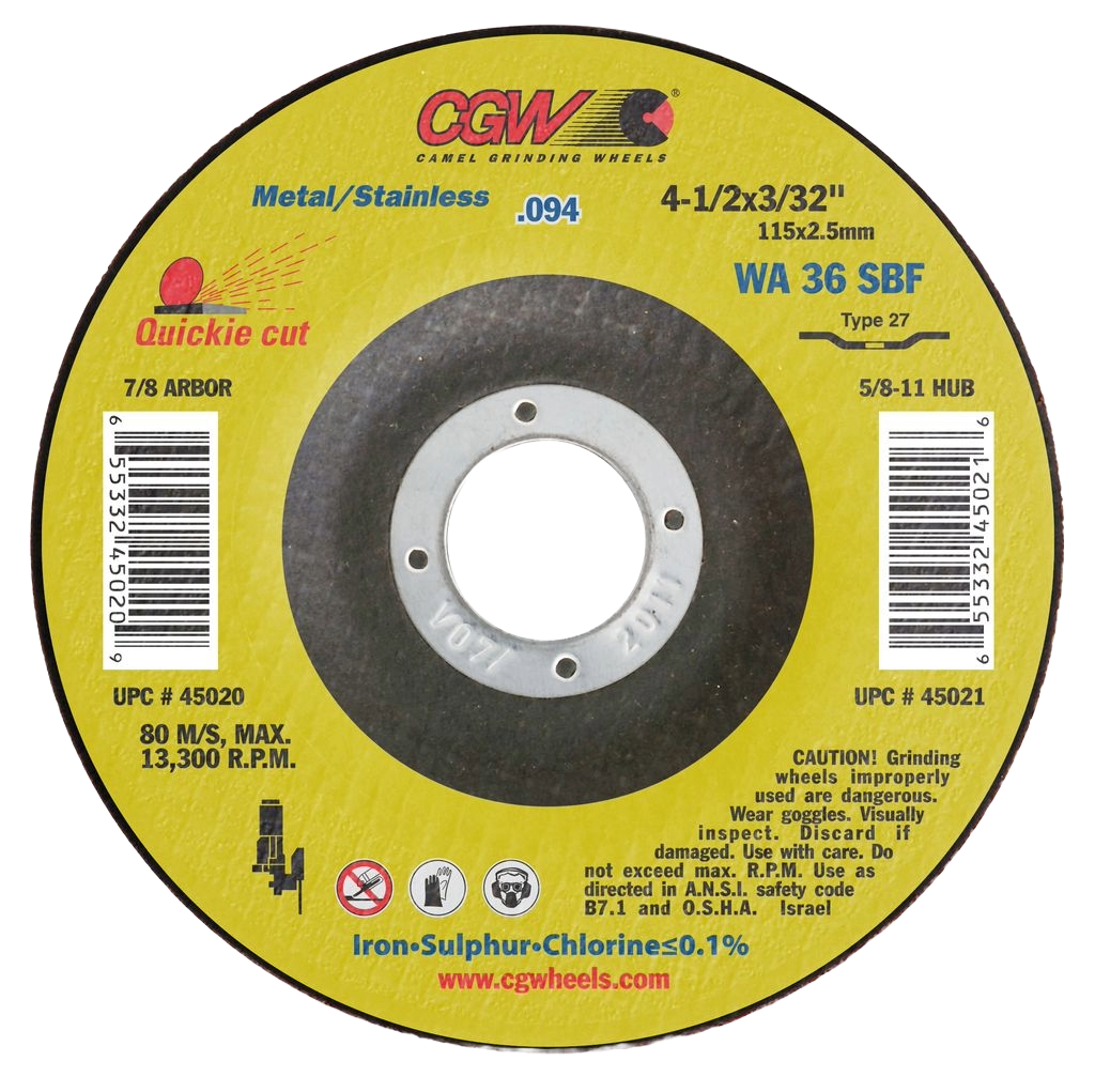 CGW 4-1/2 x 3/32 x 5/8-11 W/hub