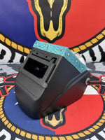 Black Hood/ With Teal Floral Design