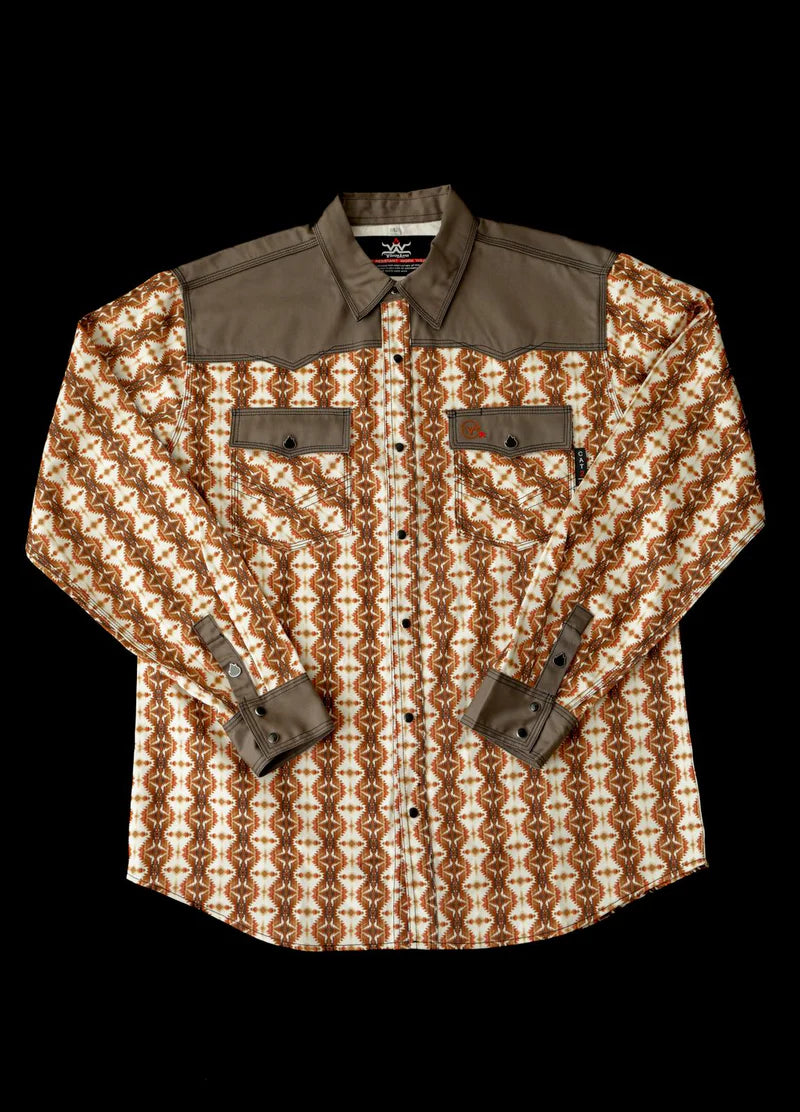 Western Armor 2 tone brown & Aztec print